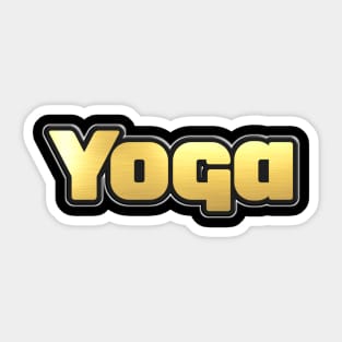 Shiny black and Gold YOGA word ver3 Sticker